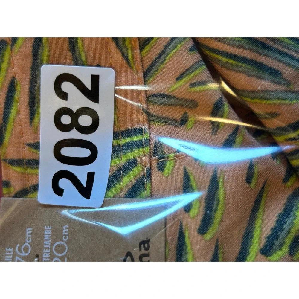 Prana Rock Shock Boardshort Aura Glow Fronds Orange Green‎ Mens 30 1969331 NEW